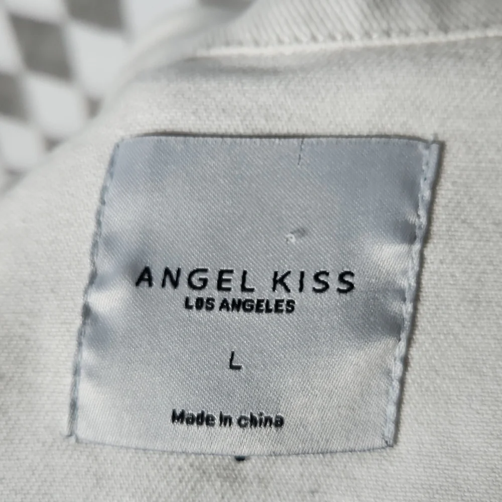 Angel Kiss daisy jean jacket crop denim L Large white daisy flower embroidered - Picture 5 of 7